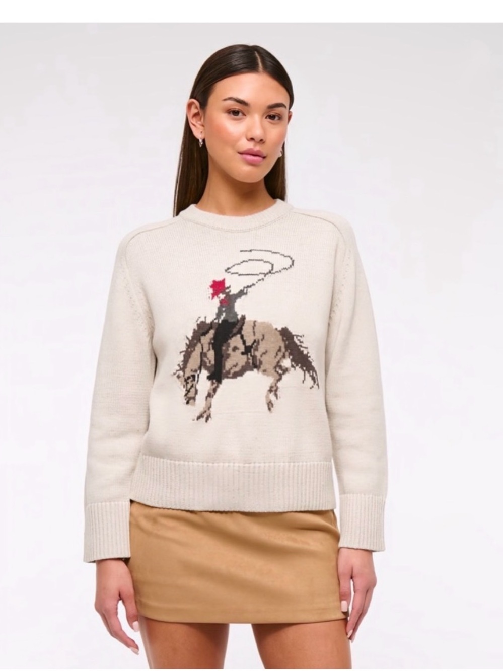 A&F Madeline Crewneck Cowgirl Sweater - Size XL